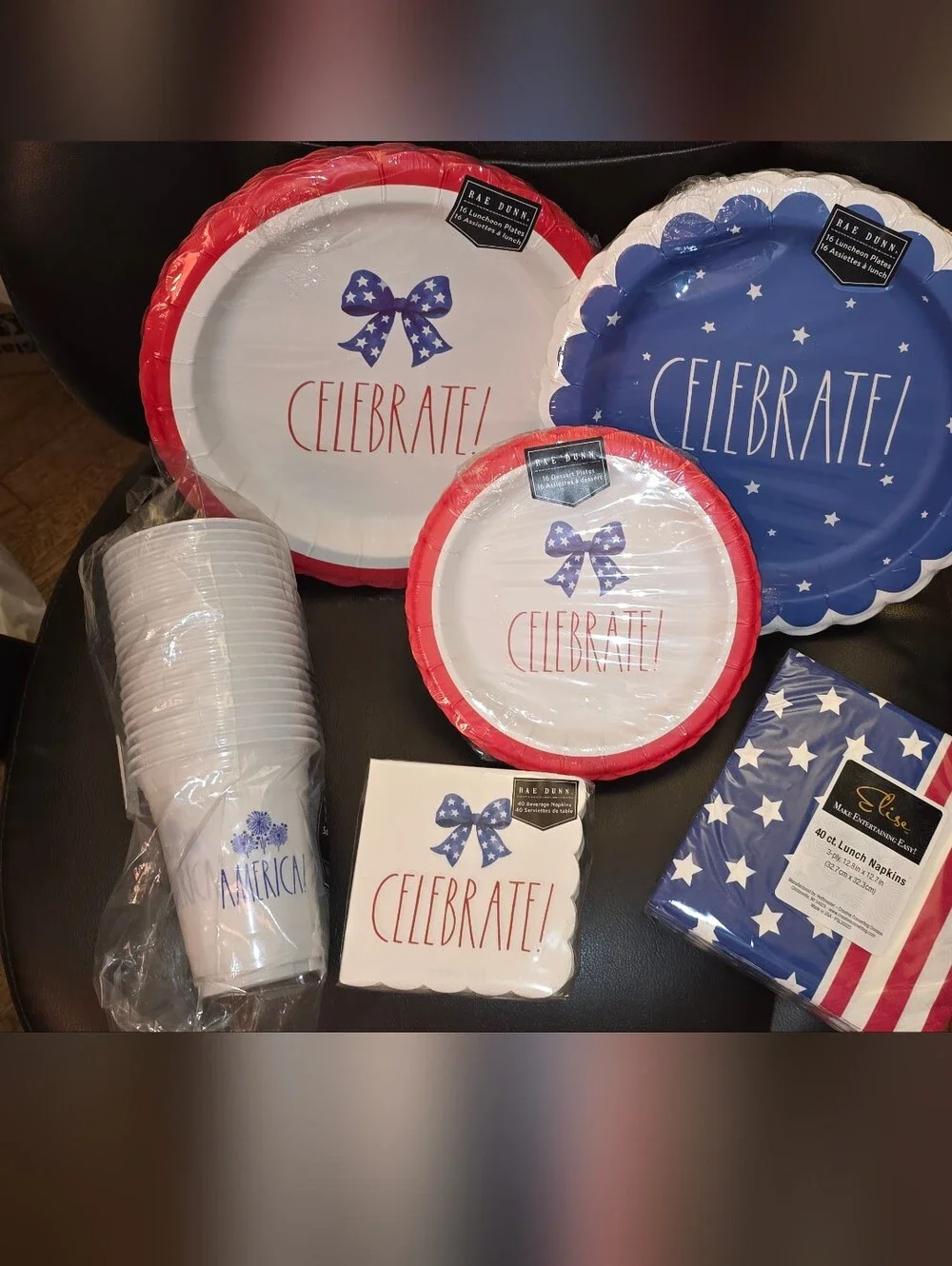 Patriotic Party Paper Plates & Napkins Set - Red, White & Blue